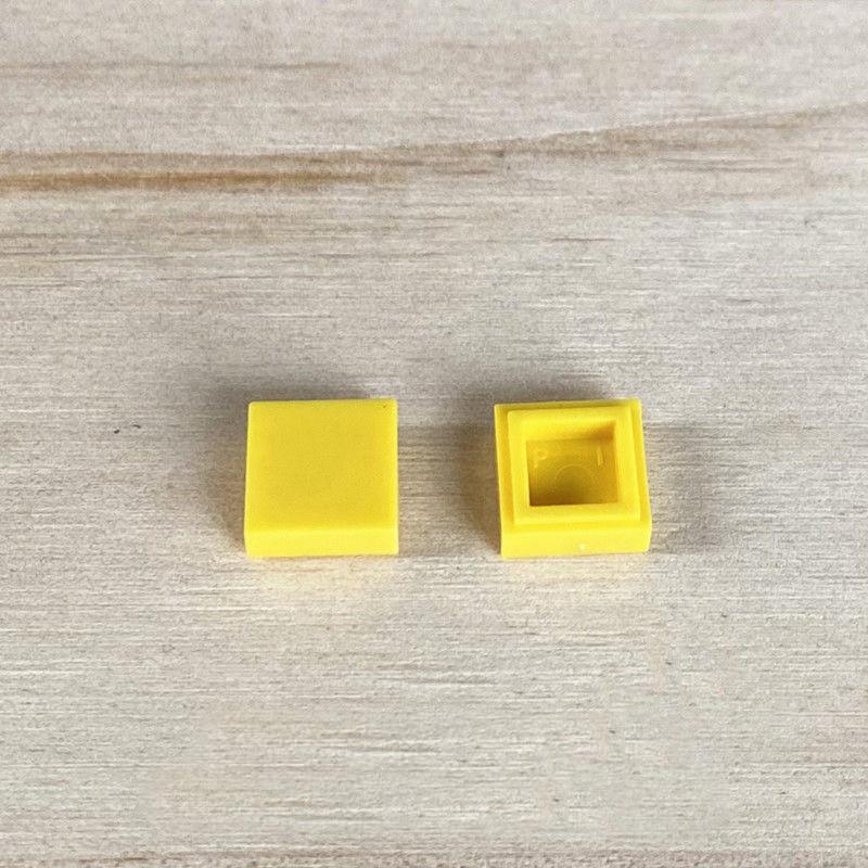 200 STÜCKE 1x1 Ziegel Flache Fliesen Glatte 1*1 Bausteine ​​DIY Pädagogisches Kreative Teile Spielzeug für Kinder Kompatibel 3070 gelb