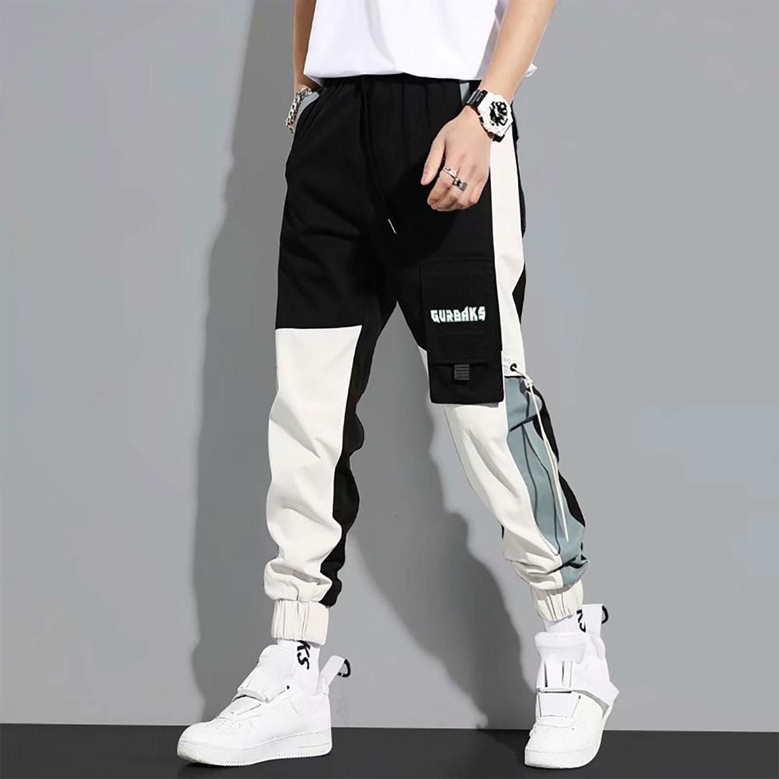 Koreanische schwarze Herrenhosen, Leggings, Cargohosen XXXXL schwarz