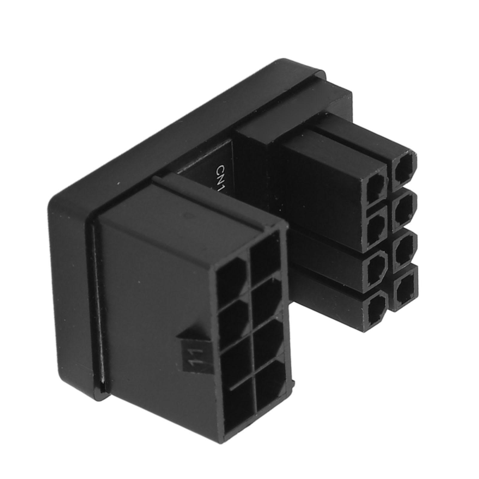 GPU PCIe Anschluss 8PIN Buchse auf Stecker 180 Grad Winkel RVS Typ ABS Gehäuse Grafikkarte Strom schwarz