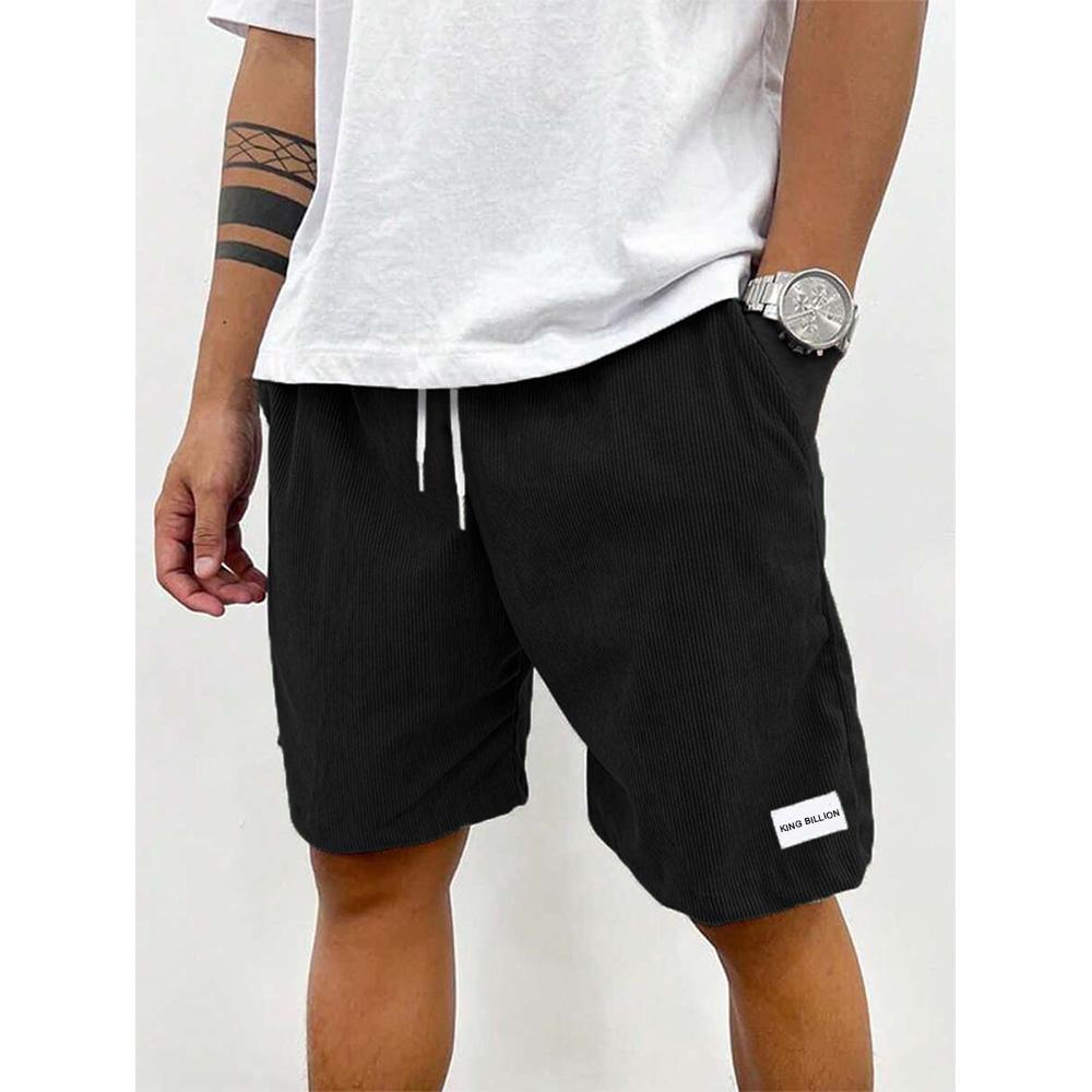 Sommer Herren Cord Jogginghose Casual Shorts Herren Strand Shorts Basketball Kurze Hose Einfarbig Label Sportswear Herren S schwarz