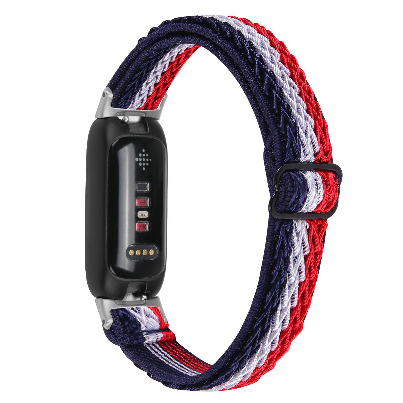 Fitbit Inspire 3 – verstellbares elastisches Armband mit Fischgrätenmuster und einer Schlaufe inspire3-black head weiß/nachtblau