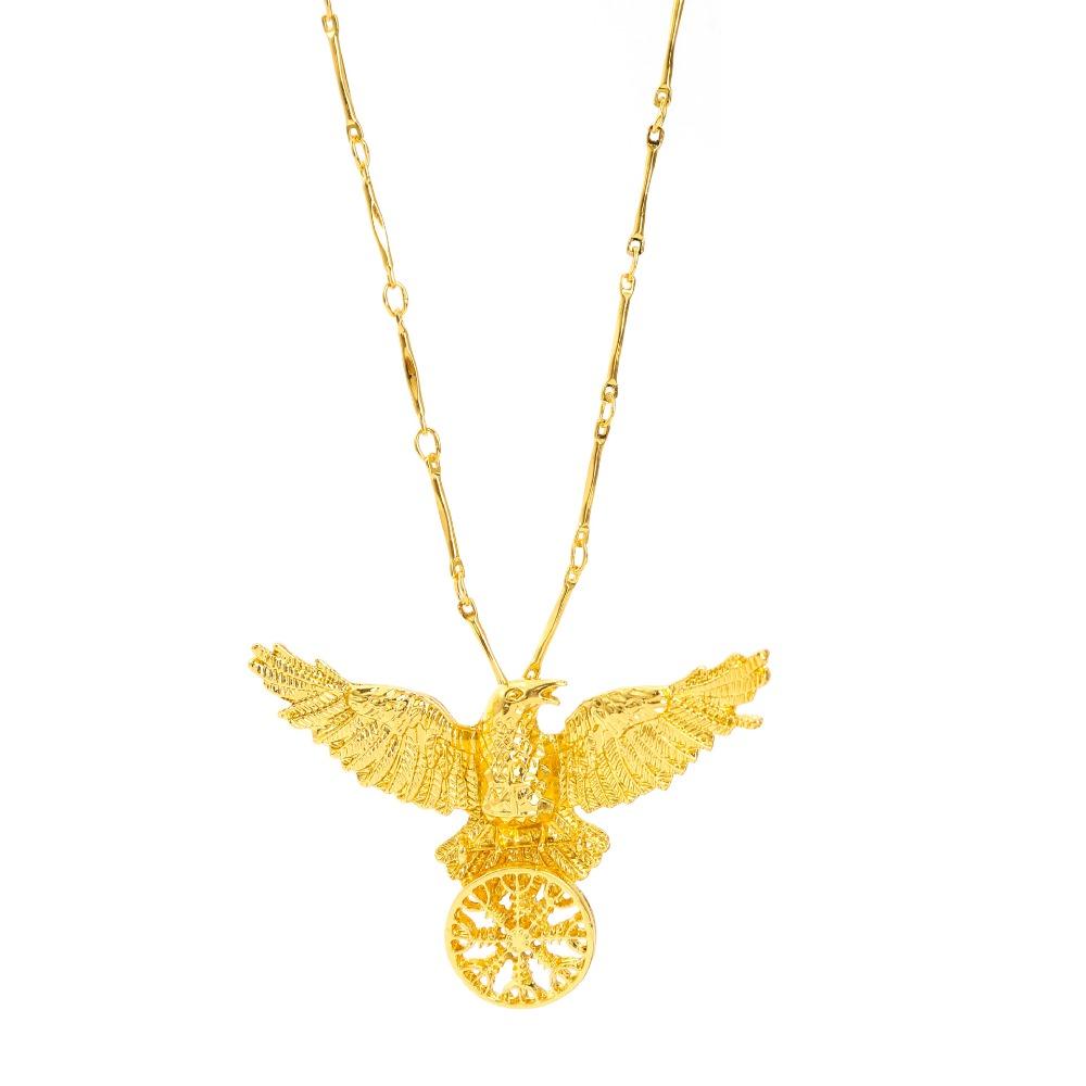 Vintage Gotische Schwarze Krähe Anhänger Damen Halskette Dunkle Wikinger Mysterium Symbol Halskette gold
