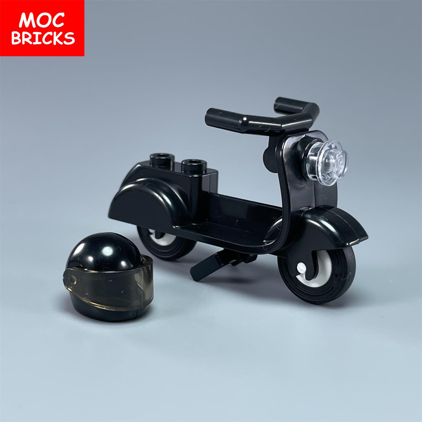 MOC City Sport Reiten Fahrrad Roller Motorrad Helm Bausteine passend für 15396c01 Spielzeug Kindergeschenke