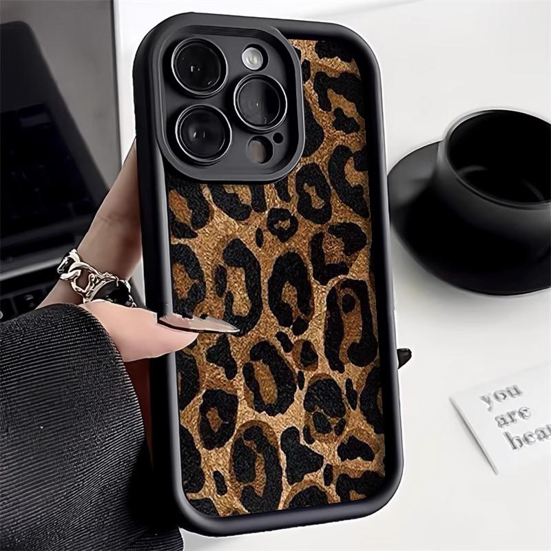 Leopardenmuster-Telefonhülle für iPhone 11 Hüllen iPhone 16 Pro Max 13 14 15 12 7 8 Plus XS X SE 16promax 16pro Silicon Fundas Cover For iPhone 16 Pro