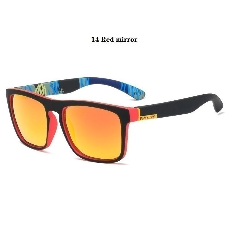 Polarisierte Sonnenbrille für Männer und Frauen, Luxus-Designer, Vintage-Sonnenbrille, modische Sonnenbrille zum Autofahren, Brillen, Okulare 14 Red mirror