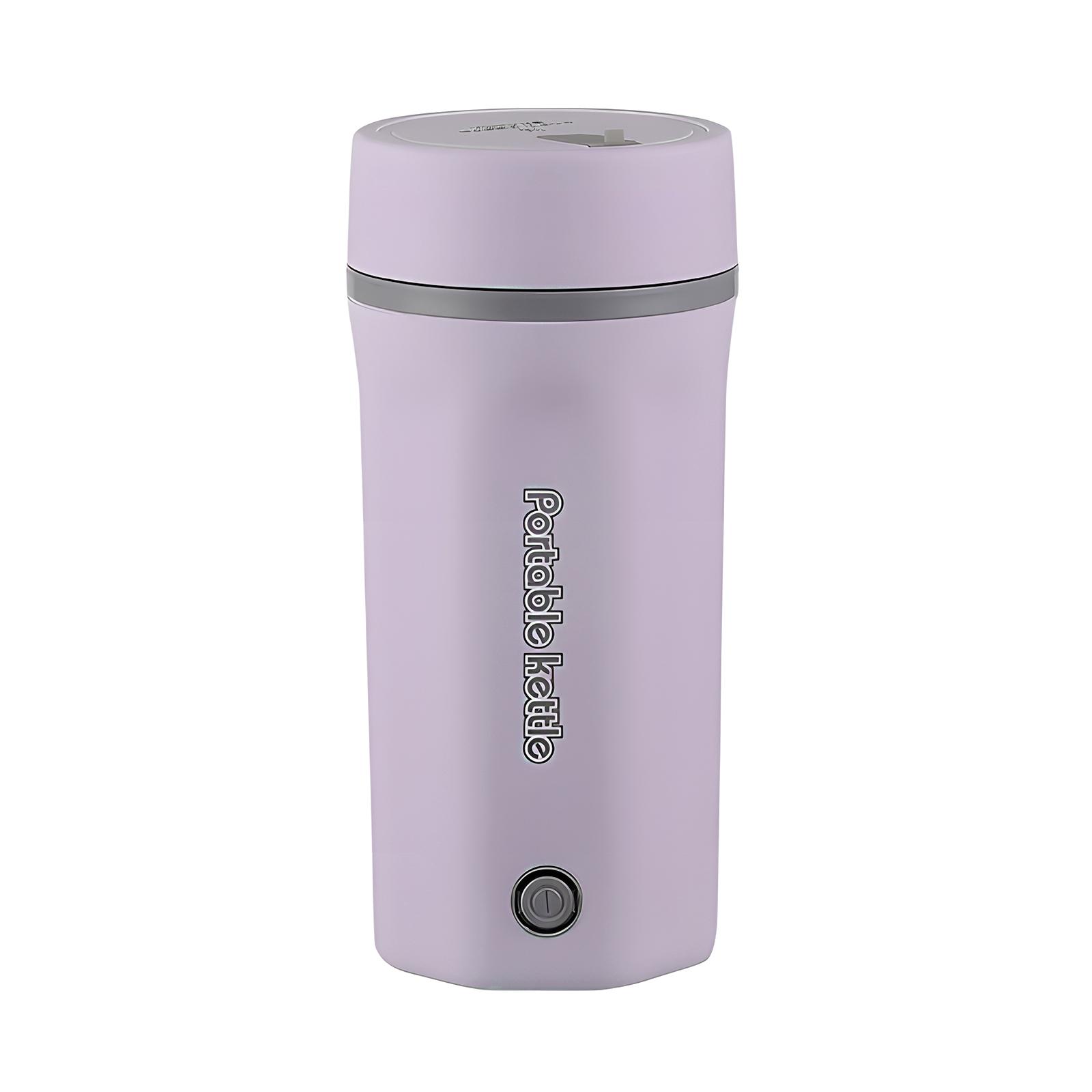 Tragbarer Reise-Wasserkocher, 500 ml, tragbarer Wasserkocher aus Edelstahl zum Kochen von Wasser UK Plug violett