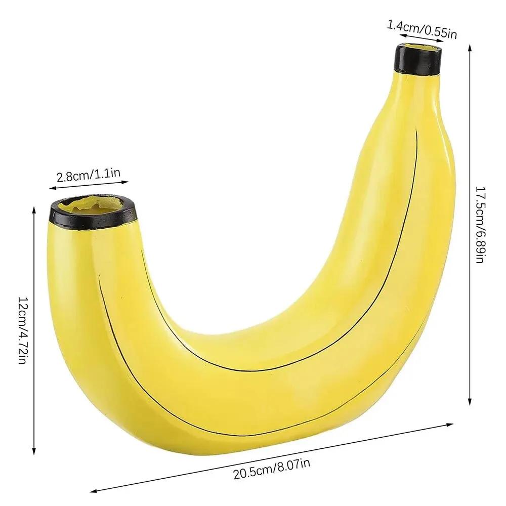 Bananen-Vase Harz-Blumen-Vase Entzückende Bananenform Arbeitsplatten-Dekorationsvase für Blumen-Arrangement Wohnzimmer Schlafzimmer Heimgebrauch Dekoration yellow