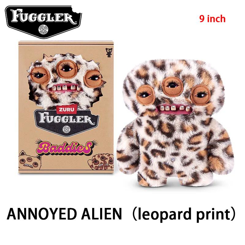 Baddies Fuggs Plüschtier Lustiger Hase Seltsames Hässliches Monsterpuppe Weitäugiger Sonderling Leopardenmuster Katze Sammlerstücke Geschenke gray