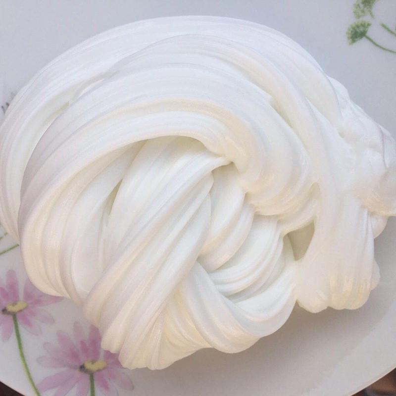 60ML Regenbogen-Baumwoll-Wolkenschleim, flauschiger Schlamm, Stressabbau, Kinderspielzeug, Plastilin-Set weiß