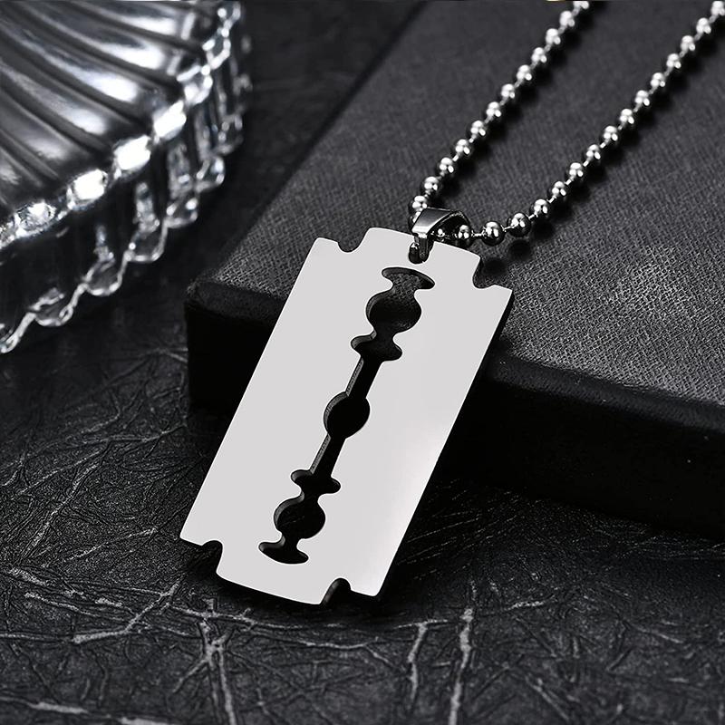 Fashion Blade Edelstahl Halskette Herrenschmuck Schwarz Gothic Halskette Herrenschmuck