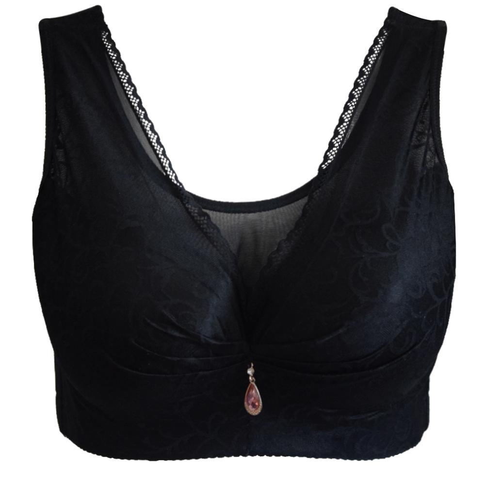 FallSweet Damen-Träger-BHs, BCD-Cup, Push-Up-BHs mit Netzstoff, vollständig bedeckender Büstenhalter für den Alltag 38D schwarz