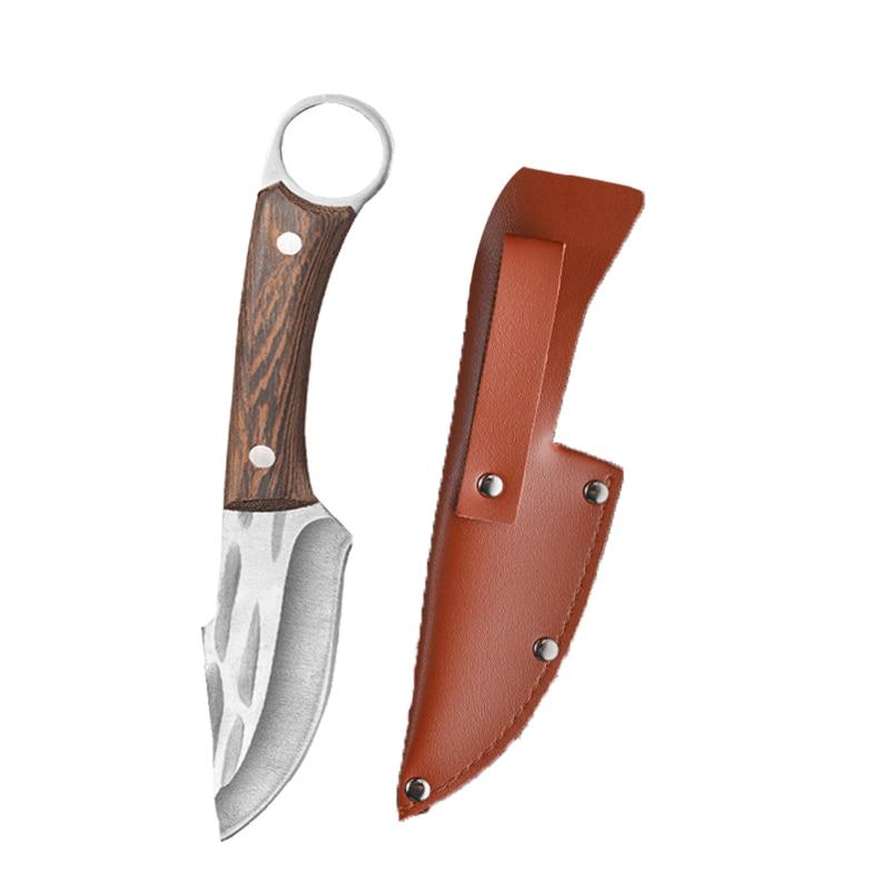 Handgefertigtes geschmiedetes Ausbeinmesser, Fleischerbeil, Küchenmesser, Metzgermesser aus Edelstahl weiß