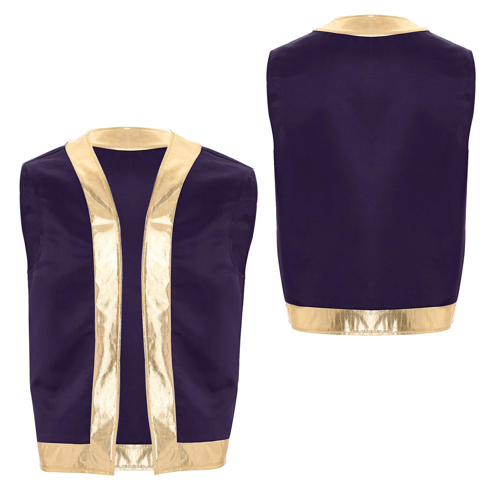 Herren Kröte Kostüm Erwachsene Vorne Offen Weste Weste Halloween Cosplay Outfit Fancy Dress Up S violett