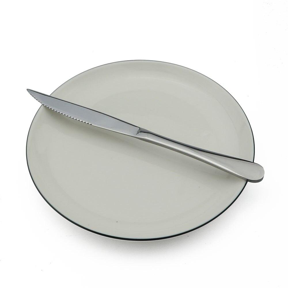 1-teiliges farbiges Steakmesser-Regenbogen-Geschirr-Set aus Edelstahl, Besteck, Messer-Set, Geschirr, Besteck, Abendessen, Messer-Set silber