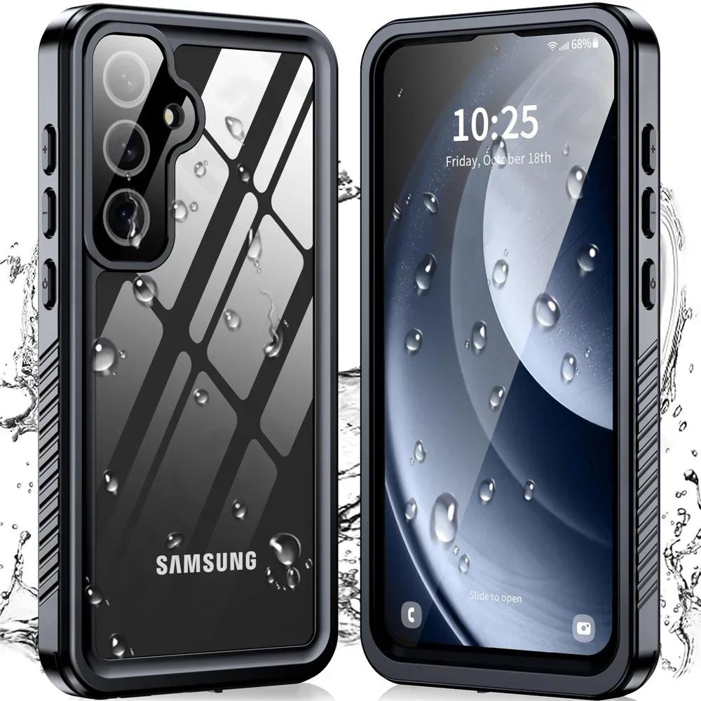 IP68 Shellbox Wasserdichte Hülle für Samsung Galaxy S25 S24 S23 S22 Ultra FE A55 A35 A15 4G 5G Aluminium Schwimmendes Telefon Luxusabdeckung Samsung S24 Ultra schwarz