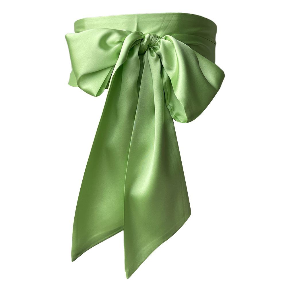 Satin Seide Schleife Korsett Taillengürtel Breit Schnürung Taillenband Riemen Für Frauen Dame Mädchen Braut hellgrüne