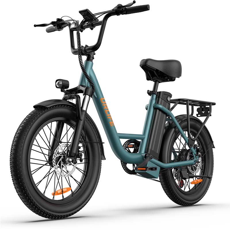 URLIFE E20 City Pendel E-Bike 48V13Ah Akku 500W Motor Outdoor Riding E-Bike 20 Zoll Fat Tires Elektrofahrrad mit Kindersitz grün