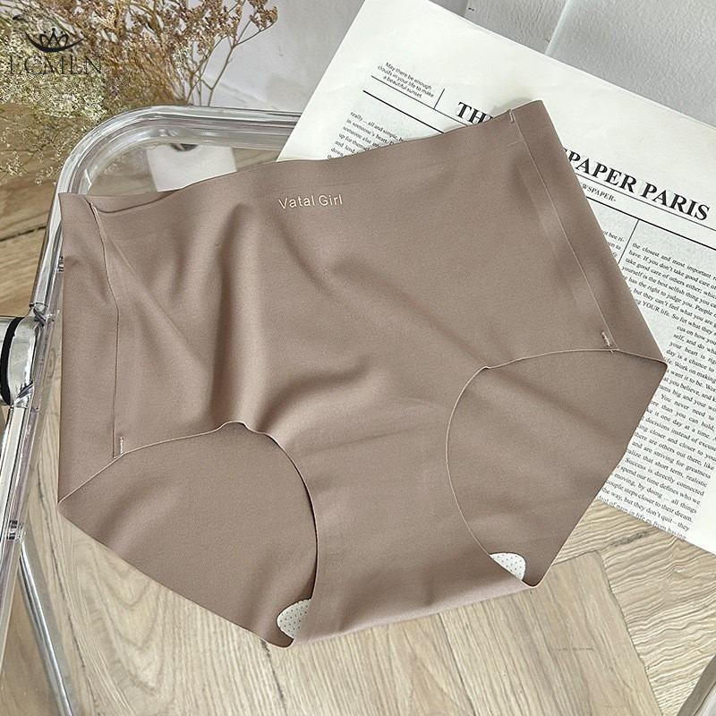 Damen Sommer Eis Seide Nahtlose Unterwäsche Slips Leicht Bequem Mittelhoch geschnittene Slips Unterhosen XL kaffeebraun