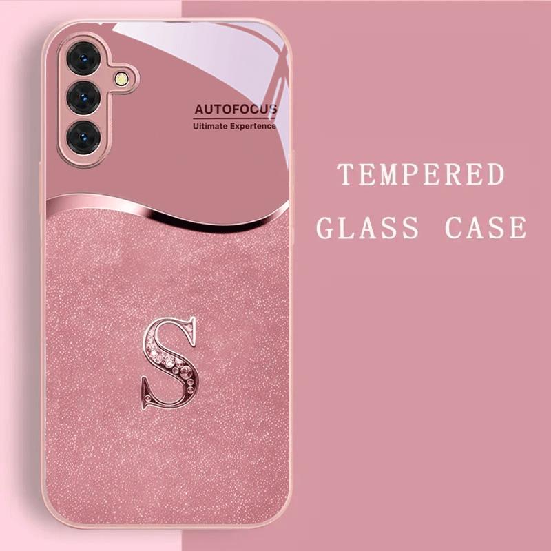 Roségold Buchstaben Heiß verkaufend Schön Handyhülle Glas Handyhülle für Samsung Galaxy S26 S25 S24 S23 S22 S21 FE, Ultra, Plus For Galaxy S23