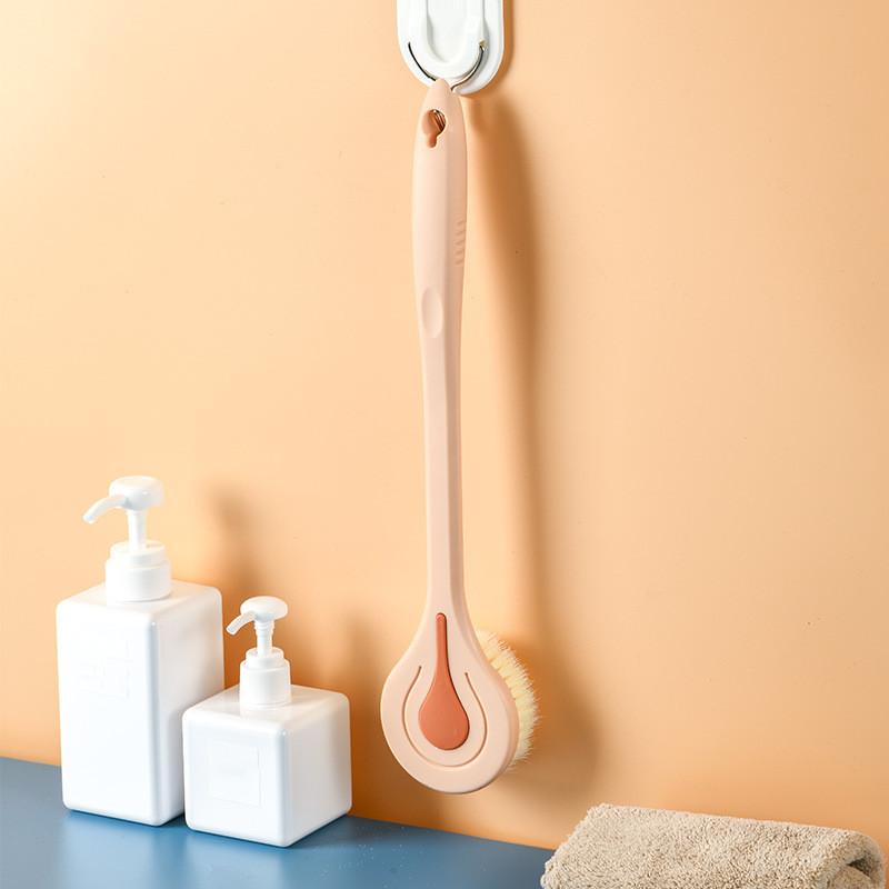 1Pc Körper Bad Dusche Zurück Pinsel Reiben Mit Lange Griff Bade Pinsel Haut Massage Massieren Reiniger Bad Dusche Gesundheit pflege 38*7.8cm rosa