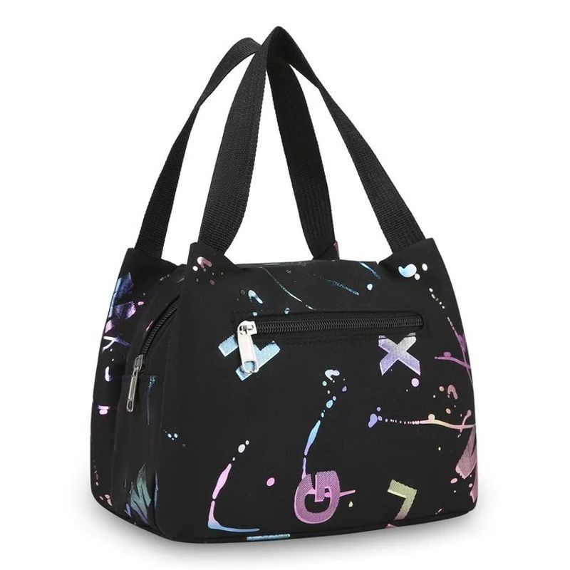 Stofftasche Damen Leinwand Kleine Handtaschen Oxford-Stoff Wasserdichte Lunchtasche Handytasche Damentasche Neue Mutter Einkaufstasche schwarz