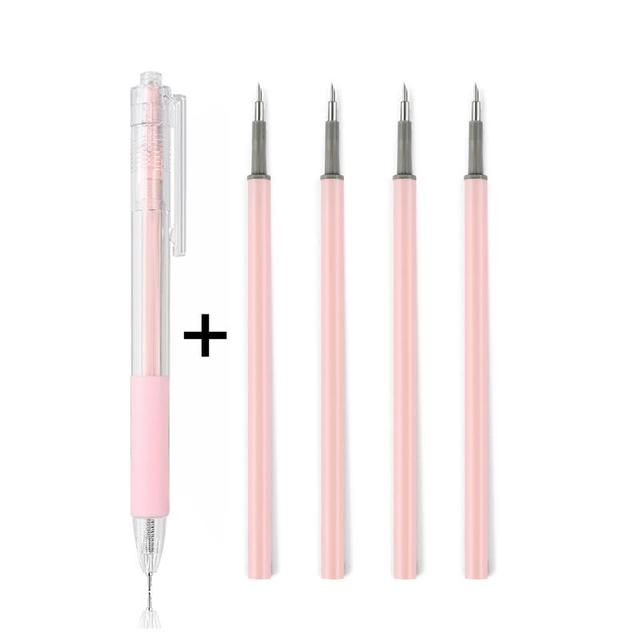 Kunst Allzweckmesser, Stift, Messer, geschnittene Aufkleber, Scrapbooking, Schneidwerkzeug, Express-Box, Messer, Schulbedarf, DIY-Bastelbedarf pink set-5pcs