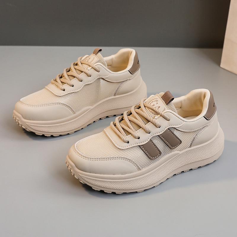 G2605 Neue Weiße Schuhe frauen Sommer Vielseitig Mesh Sport frauen Schuhe Höhe Zunehmende Bord Schuhe Student Mesh Schuhe 40