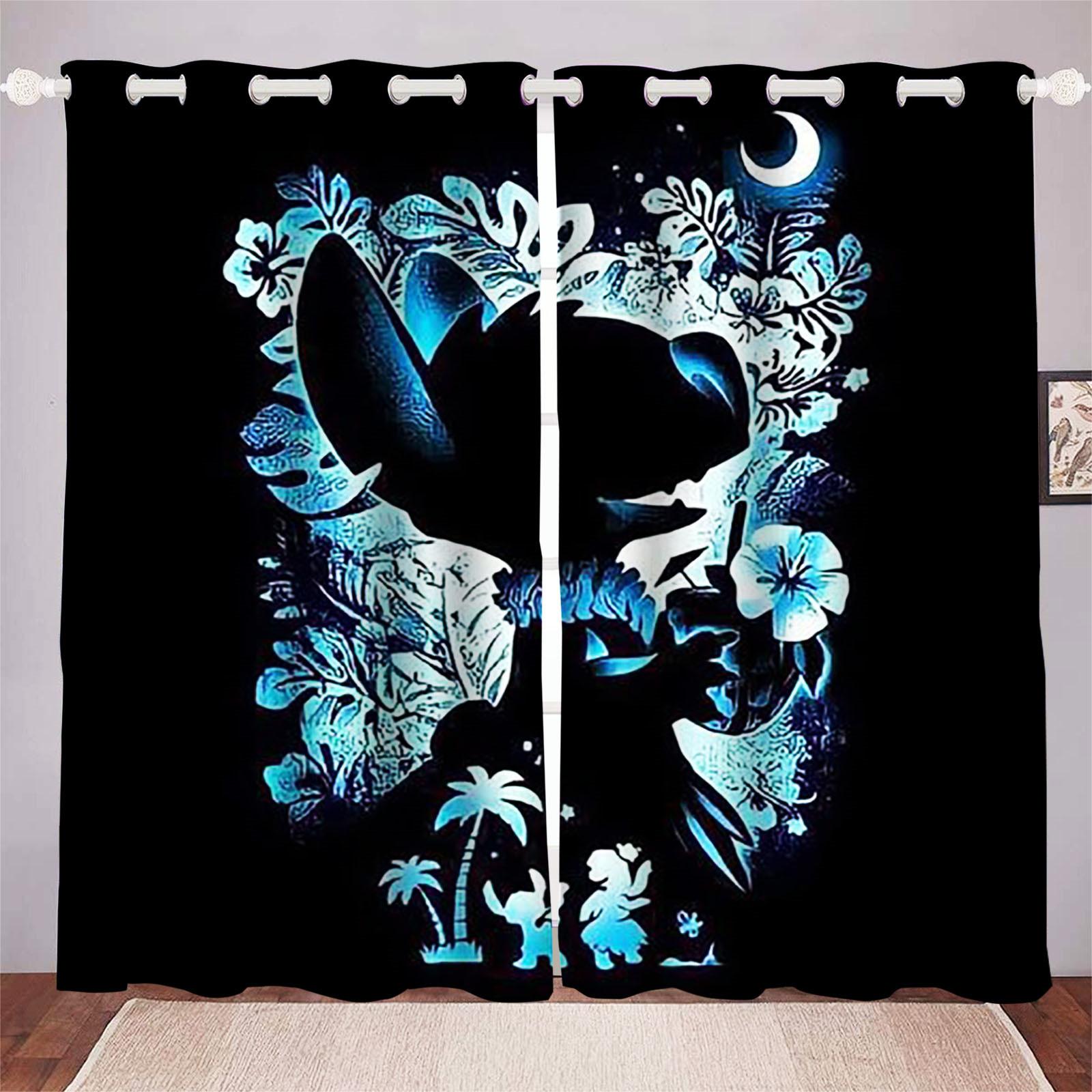 Stitch Cartoon Anime Staubdicht Balkon Bildschirm Vorhänge Für Wohnzimmer Schlafzimmer Blackout Vorhänge Polyester Hause 280x250