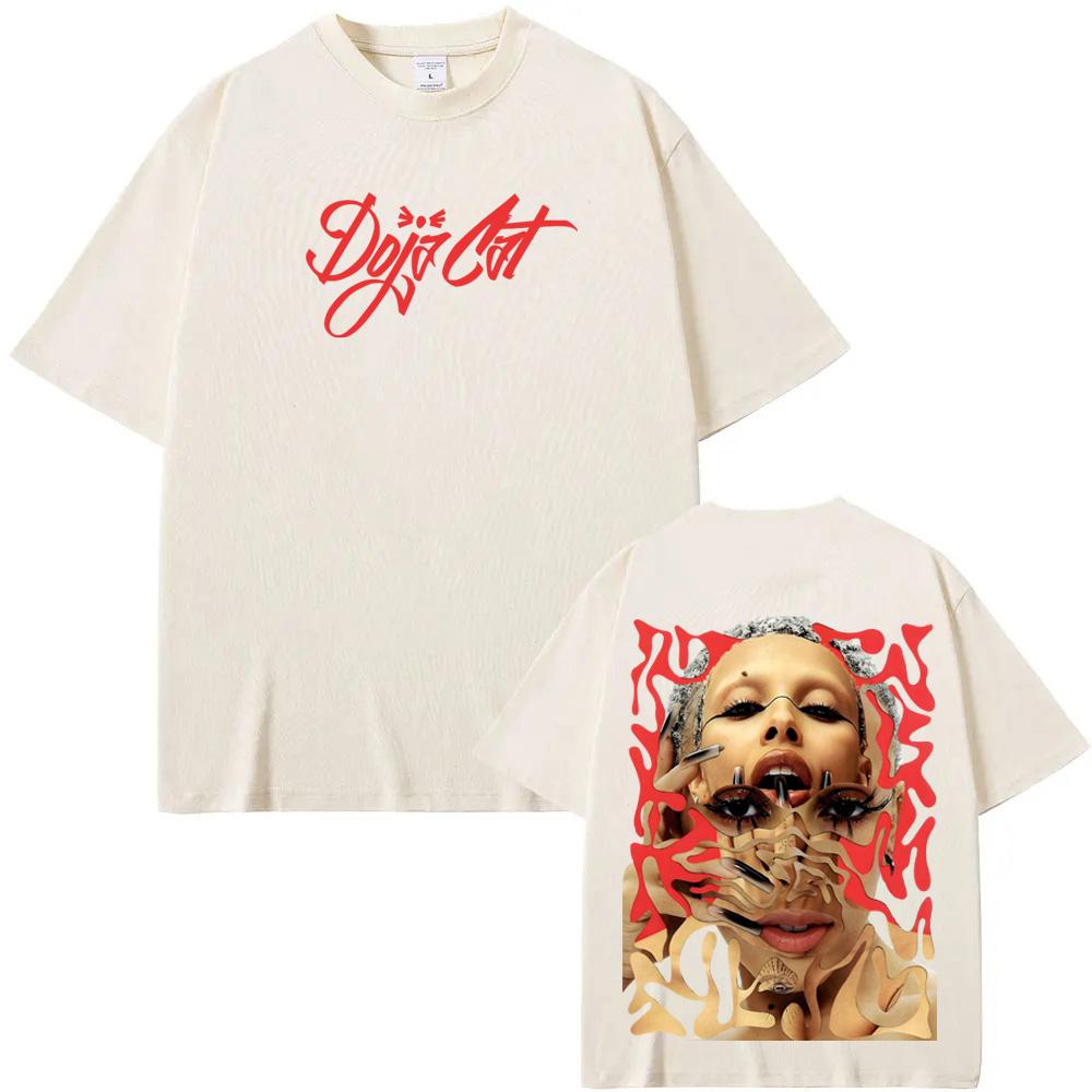 Doja Cat NEUE OBERTEILE Ariana Grande Musik Sexy' Poster T-Shirt Hip Hop 100% Baumwolle Ärmel Übergroß Klassische Ästhetik Weiche T-Shirts XL