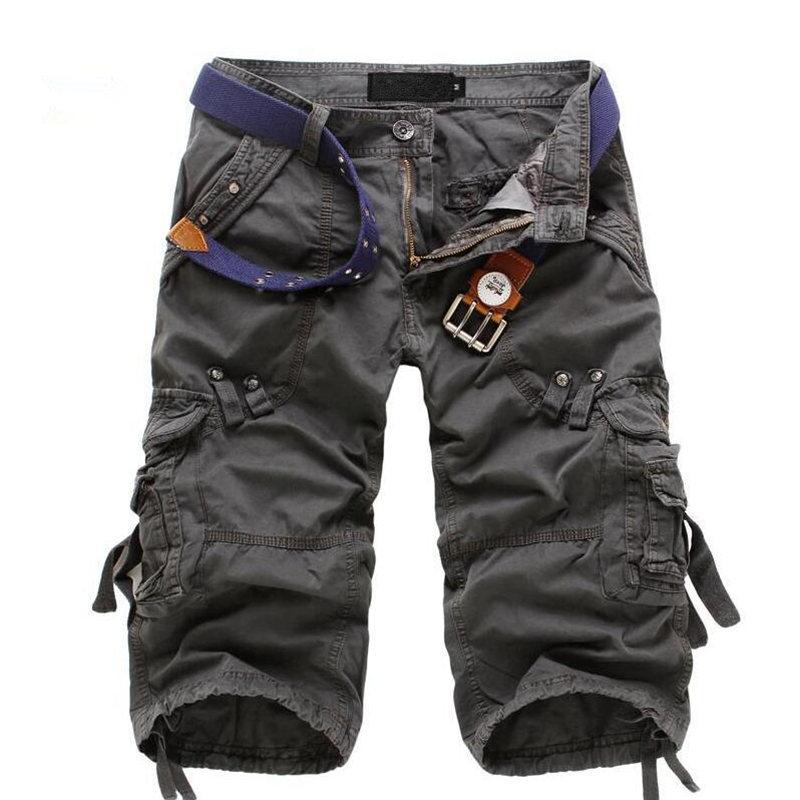 Herren Jogginghosen Cargo Shorts Sommer Freizeithorts Herren Gerade Einfarbig Sporthorts 6XL dunkelgrau