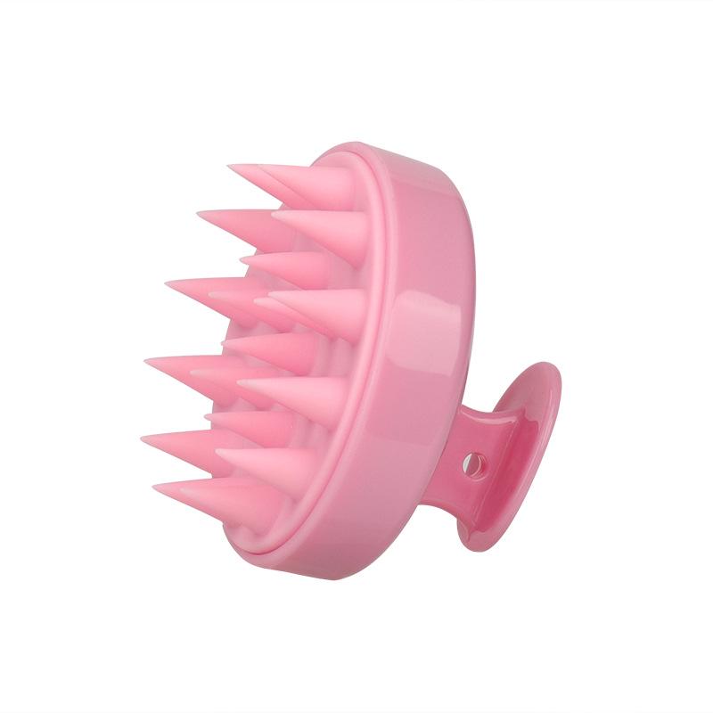 Silikon-Haar-Kopfhaut-Massagegerät, Shampoo-Massagekamm, Bad-Massagebürste, Kopfhaut-Massagegerät, Haar-Duschbürste, Kamm, Pflegewerkzeug rosa