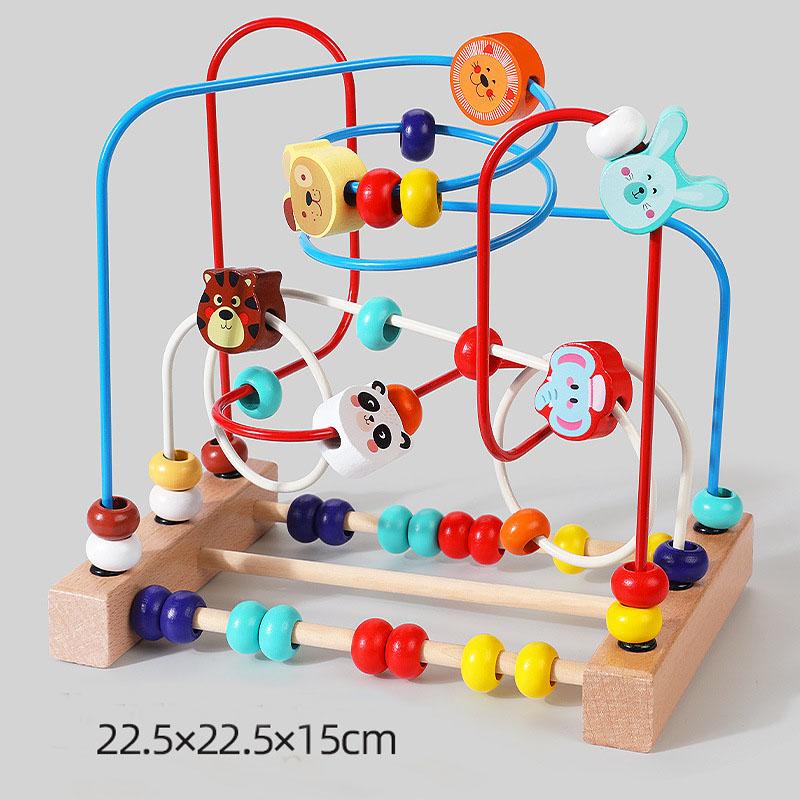 Montessori Baby Spielzeug Holz Achterbahn Perlenlabyrinth Kleinkind Frühes Lernen Pädagogisches Puzzle Mathe Spielzeug für Kinder 2025