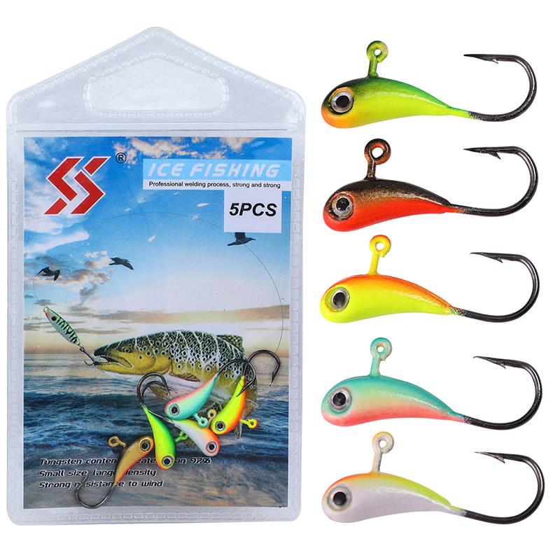 Eis-Angelköder, 5 Stück Metall-Angelhaken, Winter-Außen-Eis-Angelgerät-Zubehör, Angelköder 5pcs