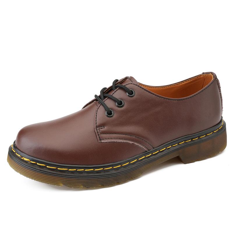 Modische Herrenschuhe aus Leder, Luxus-Outdoor-Marke, dicke Sohle, lässige Oxford-Schuhe für Männer, Schnürhalbschuhe, Rindersehnen-Laufsohle, Arbeitsschuhe 40 braun