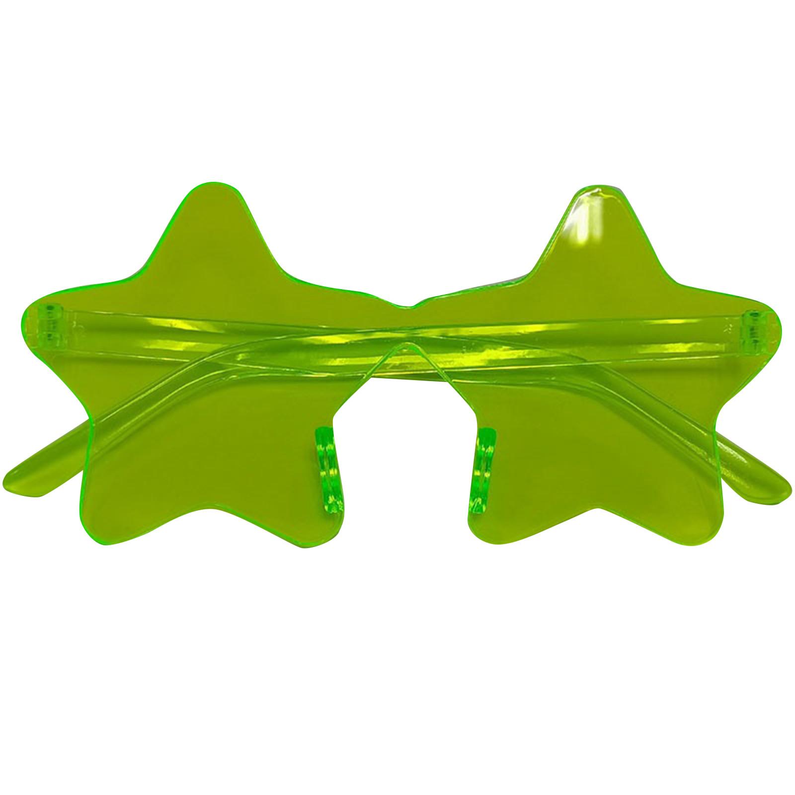 Randlose Sonnenbrille in Sternform, transparente Sonnenbrille in Bonbonfarbe, Party-Sonnenbrille für Mädchen, Jungen, Frauen One Size