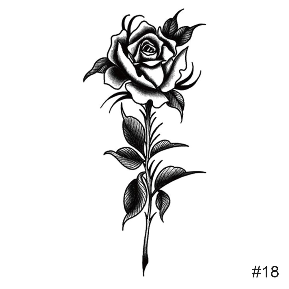 Kleine frische schwarze Tattoo-Aufkleber, wasserfest, langlebig, Tattoo-Aufkleber, Körperkunst, Tattoo für Frauen und Männer 18