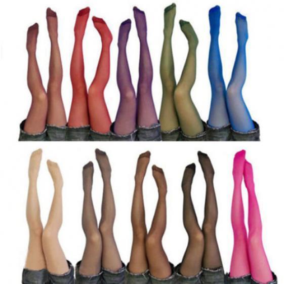 Frauen Sexy Mode Candy Farbe Transparent Samt Strumpfhosen Strümpfe Socken Strumpfhosen one size violett