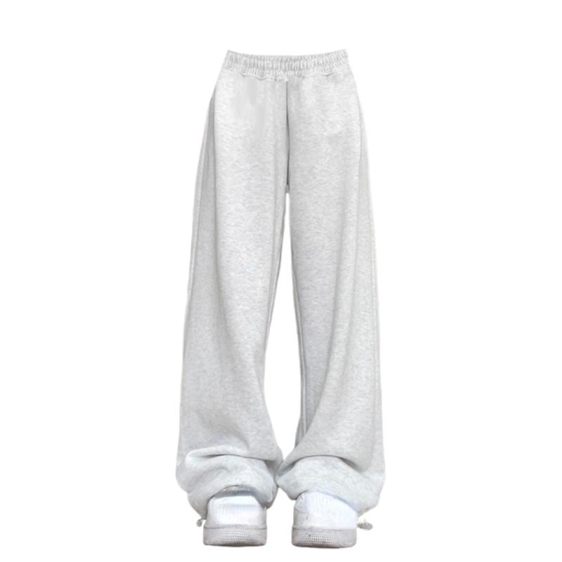 Damen Baggy Jogginghose Vintage Y2k Harajuku 90s Retro Hose Hohe Taille Weites Bein Jogger Hose Streetwear 2000s Kleidung 2023 M grau