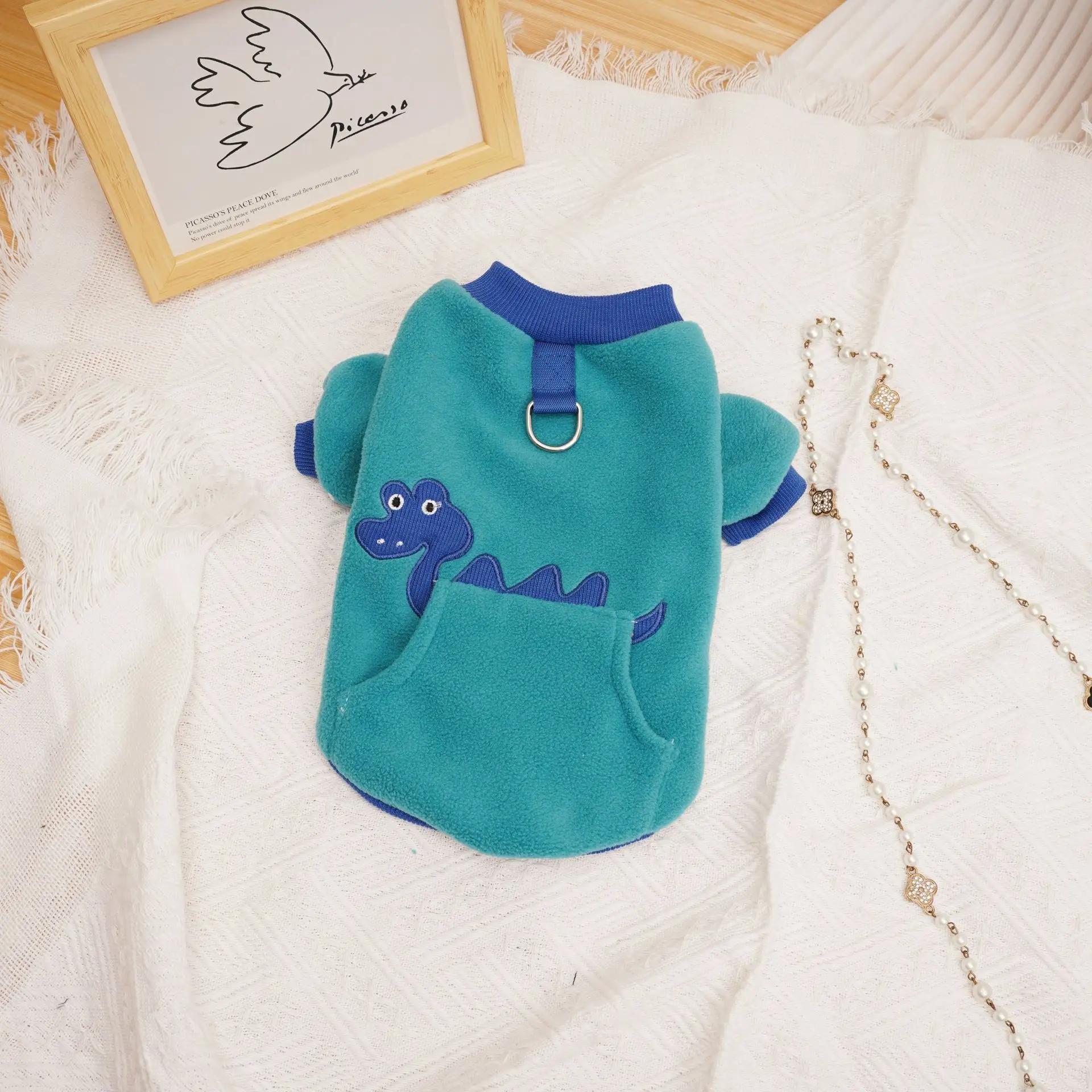 Haustier Farbiger Patchwork Hoodie Herbst und Winter Dicker Fleece Hoodie Haustier Herbst- und Wintermantel Teddybär Kleine Hundekleidung XL blue