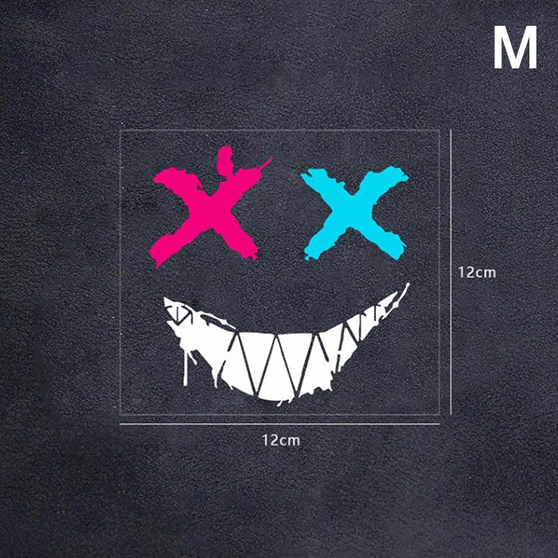Motorrad Helm Aufkleber Auto Reflektierende Wasserdichte Lächeln Gesicht Aufkleber Motocross Auto Hinten Fenster Personalisierte Aufkleber M