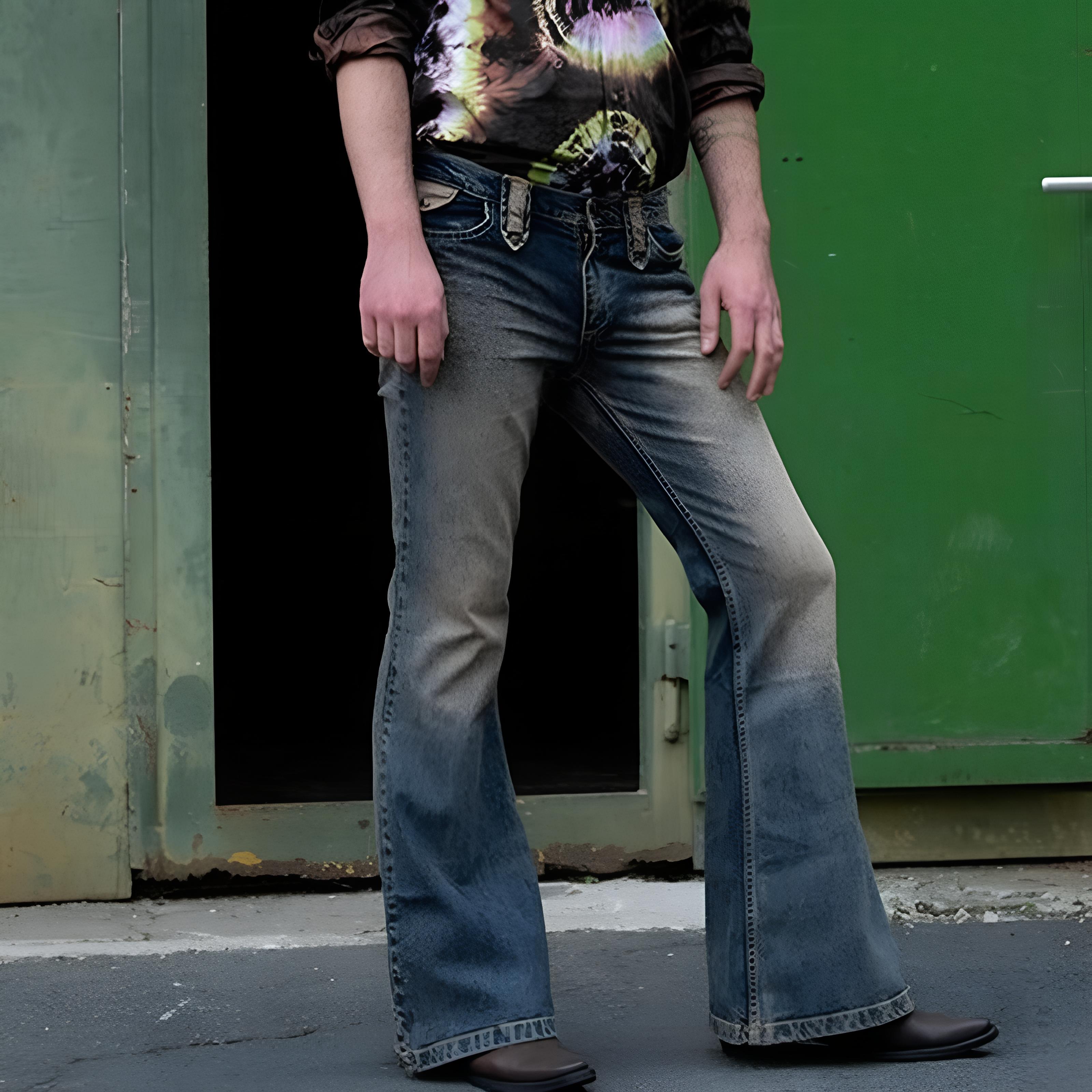 Herrenmode-Jeans, Boot-Cut-Bein, leicht ausgestellte Slim-Fit-Jeans, Designer-Klassiker, gewaschener Denim, Bell-Bottom-Hose, Übergröße L dunkelblaue