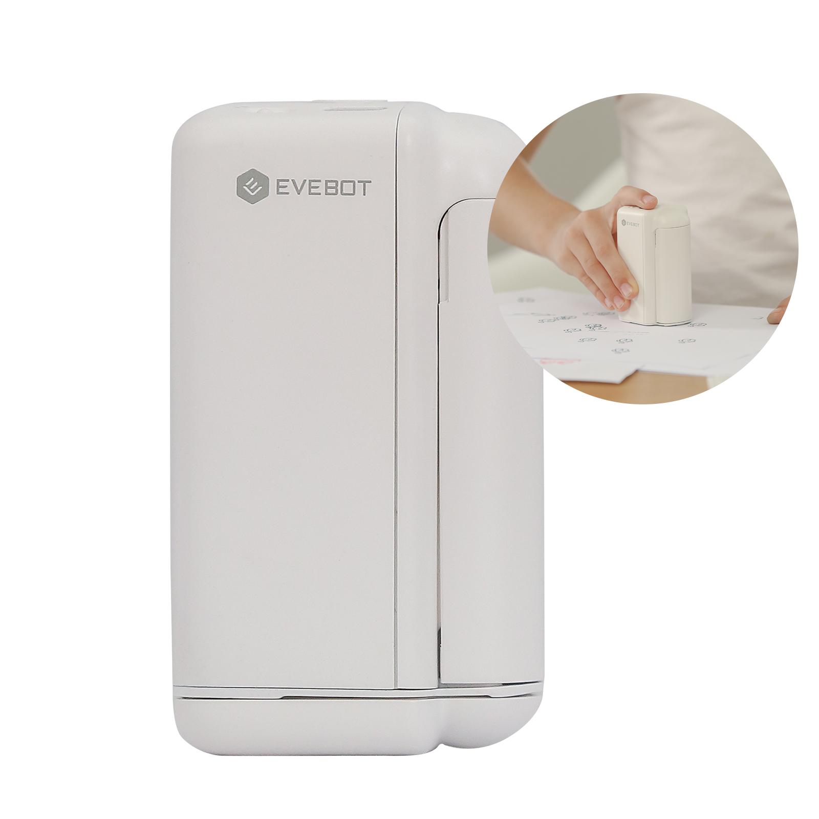 EVEBOT PrintPods Handdrucker Mini tragbarer Tintenstrahl-Tattoo-Drucker mit Tintenpatrone WiFi weiß