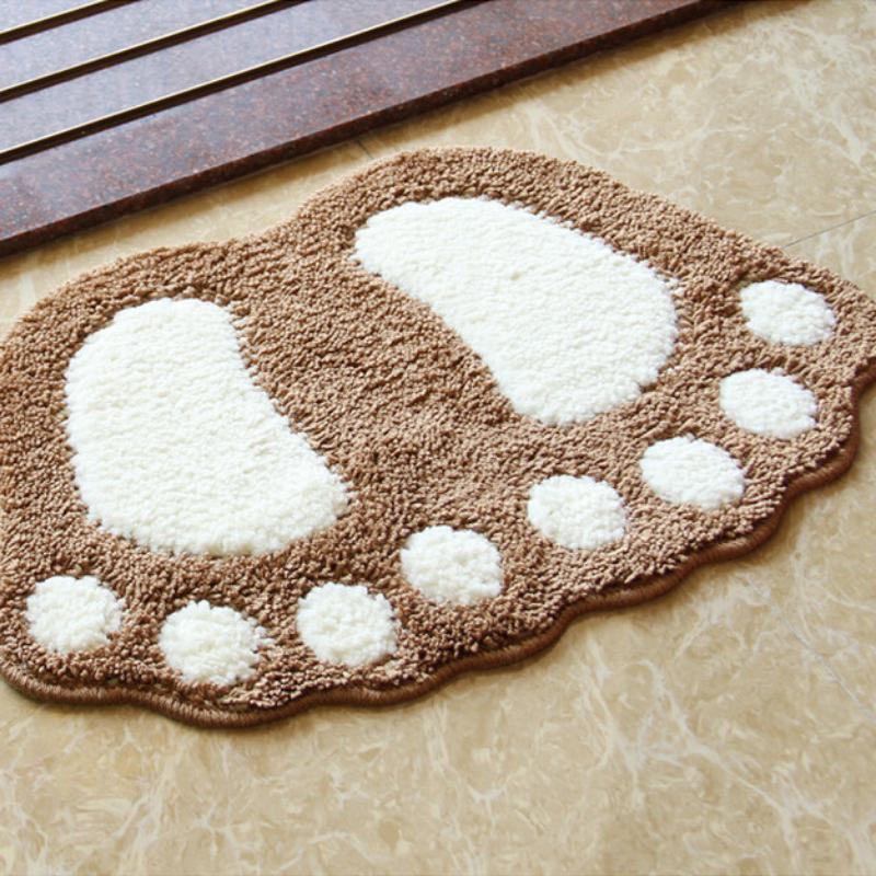 Neue rutschfeste Badematten Dicke Badematte Fußabdruck Teppiche Toilettenbodenschutz Teppiche Rutschfeste Badematte 40*60 Fußmatte about 40x60cm braun