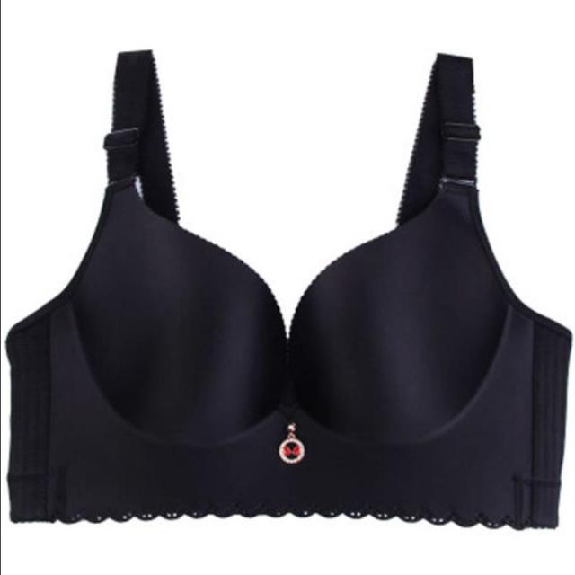 Push-Up-BHs für Damen in Übergröße, DE, drahtfrei, Bralette, dünne sexy Unterwäsche, Dessous, Push-Up-BH in Übergröße für Damen 40/90C schwarz
