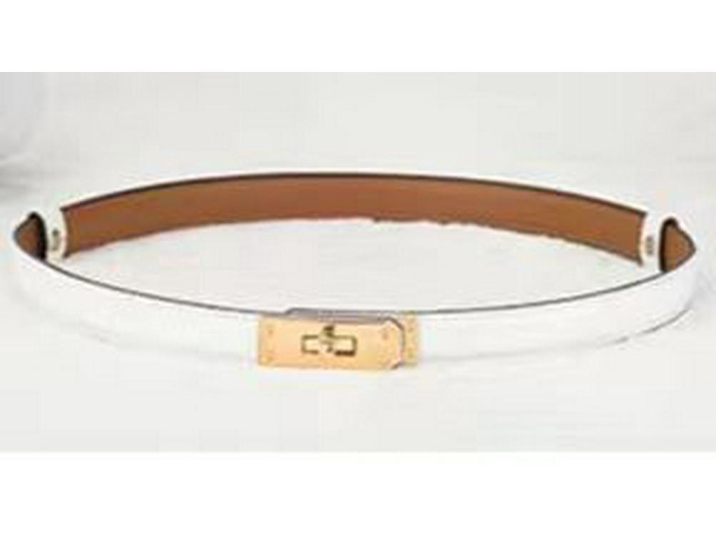 Hochwertiger Damen-Modegürtel aus Leder: Vielseitiger dekorativer Taillengürtel aus Rindsleder für Kleider und Mäntel One size, adjustable weiß