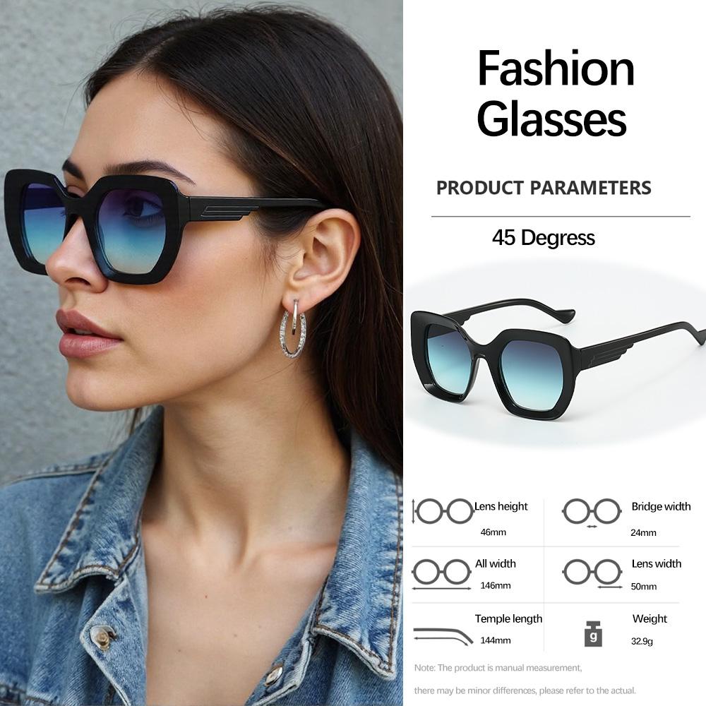 Vintage Moderne Sonnenbrille für Damen Minimalistische Pendler-Sonnenbrille Trendige und Vielseitige Damen-Sonnenbrille