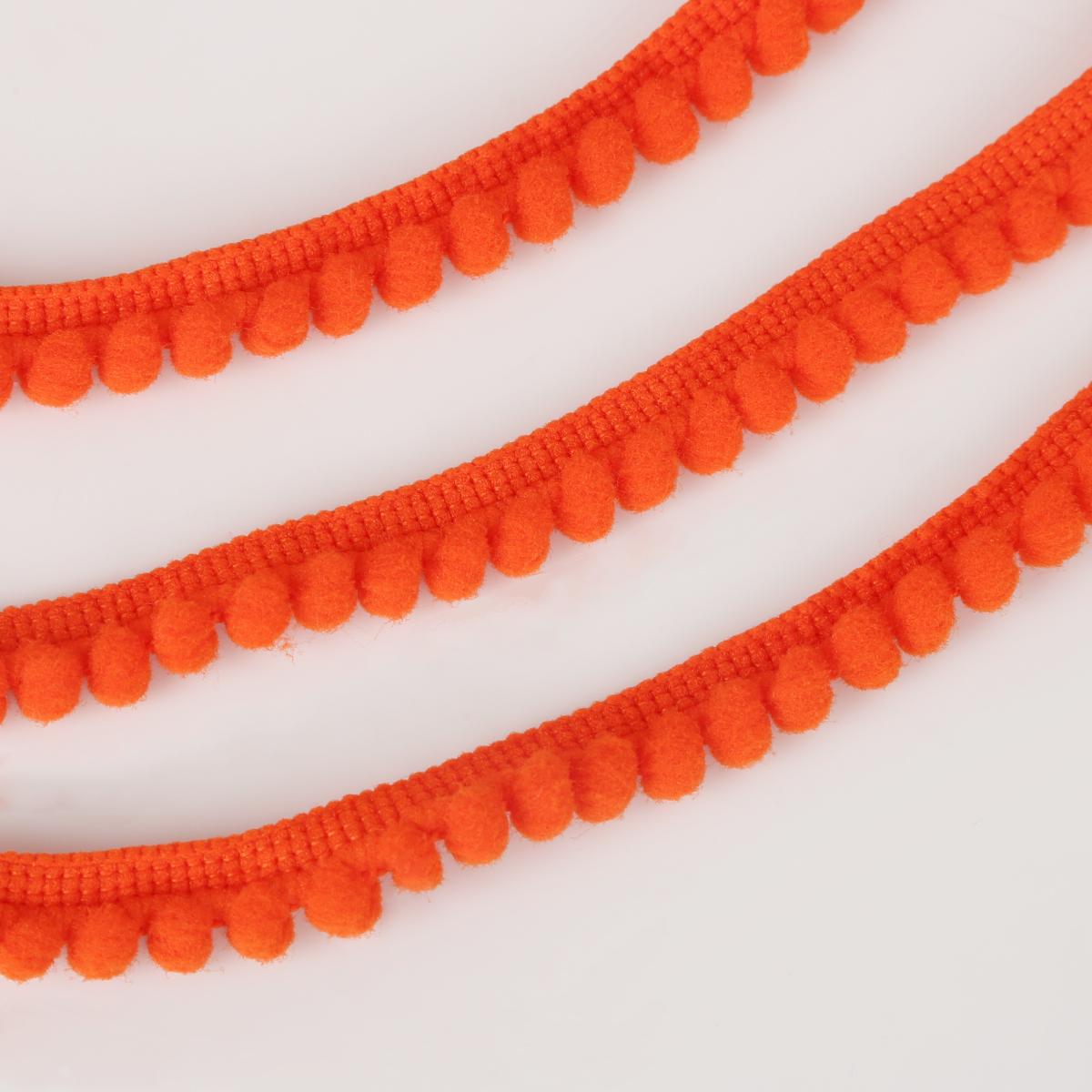 5 Yards Spitze Stoff Nähen Zubehör Pompom Trim Quaste Ball Fringe Band DIY Material Bekleidung 5mm orangerot