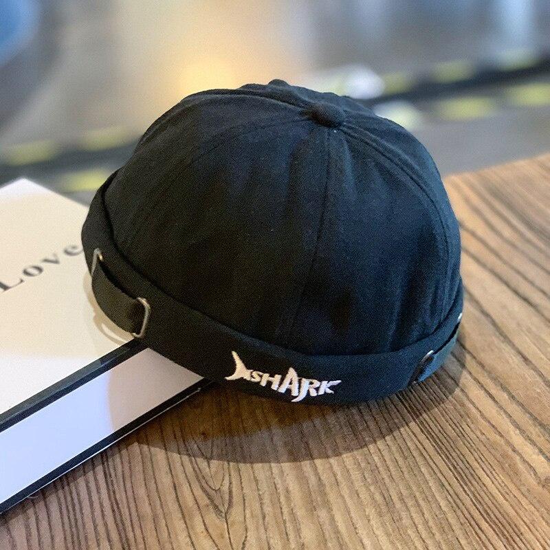 Hohe Qualität Hip-Hop Melone Cap Bonnet Dad Caps Mode Männer Docker Cap Retro Sailor Cap Beanie Hüte Männer Frauen Warme Eimer Kappe Brimless Hut 56-58cm schwarz