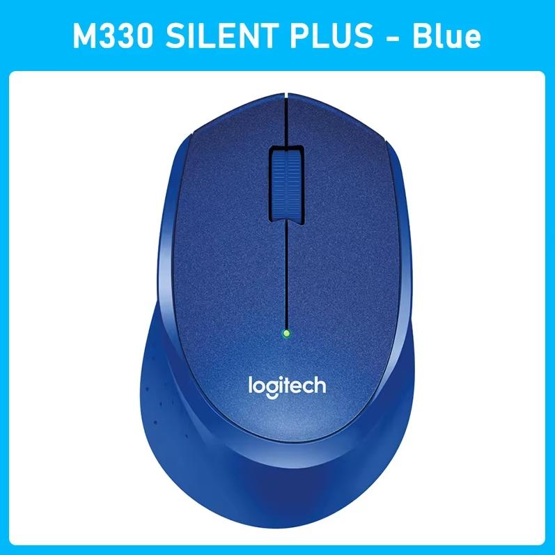 Logitech M330 Silent Mouse Kabellose Maus Büro-Maus Rechtshänder-Maus mit kabellosem Mikro-Empfänger blau