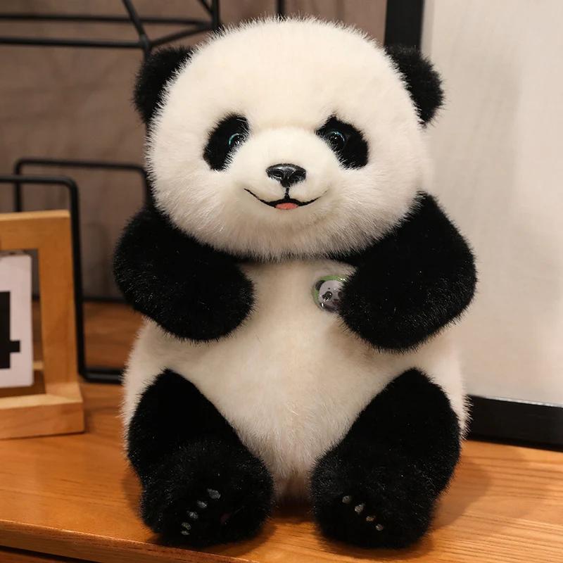 25/35/50CM Chinesischer Panda Plüschtier Super Voll Weich Chinesischer Nationalschatz Tierpuppe Kindergeburtstag 35cm black